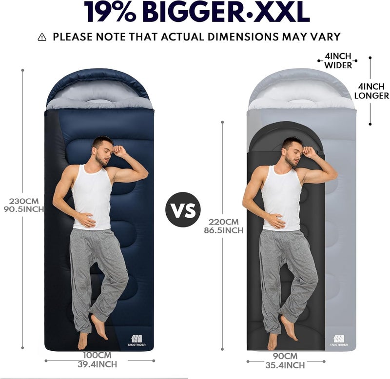TANSTRIDER 0 Degree XXL Winter Sleeping Bags for Adults Cold Weather,Camping Sleeping Bag for Kids with Compression Sack,4 Season Camping Essentials Gear for Hiking,Traveling,Outdoor,Backpacking - Image 3